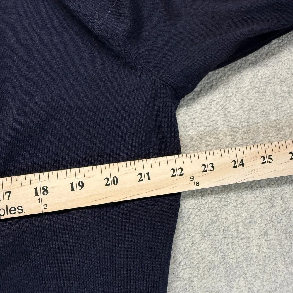 Suitsupply Mens Merino Wool Sweater Navy Blue Crew Neck Pullover Long Sleeve XL